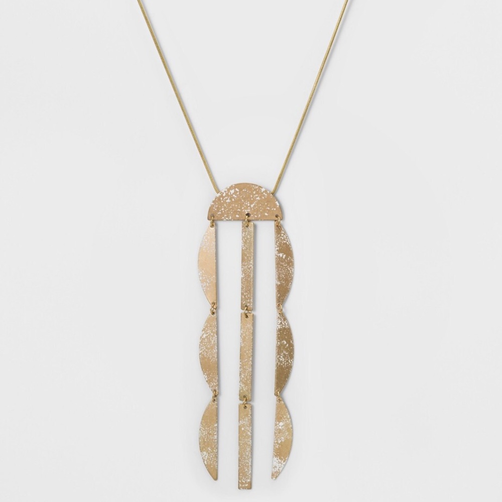 ➡️3/$10⬅️ Elongated Geometric Shapes Necklace